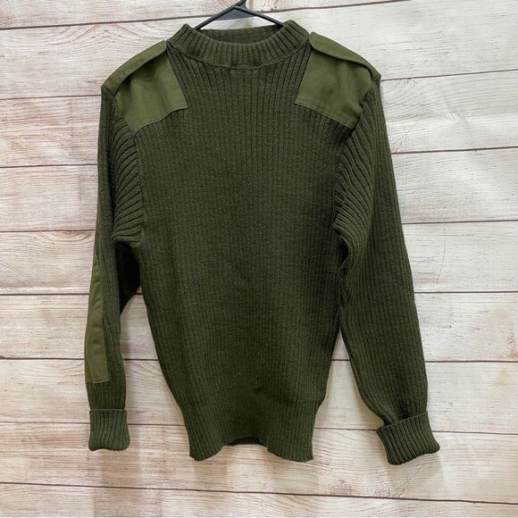 NEW WITHOUT TAGS DSCP OLIVE GREEN MILITARY SWEATER IN 100% WOOL - Picture 5 of 10